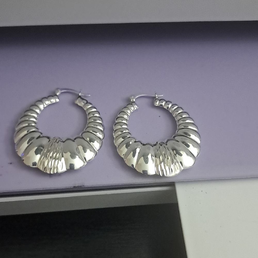 Elegant Silver Hoop Earrings with Timeless Charm